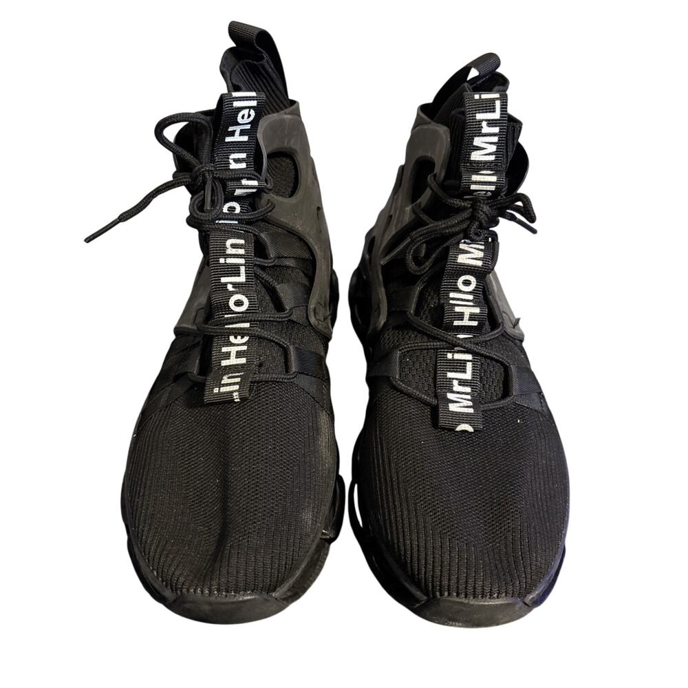Hello MrLin Mens Black Athletic Shoes US 12